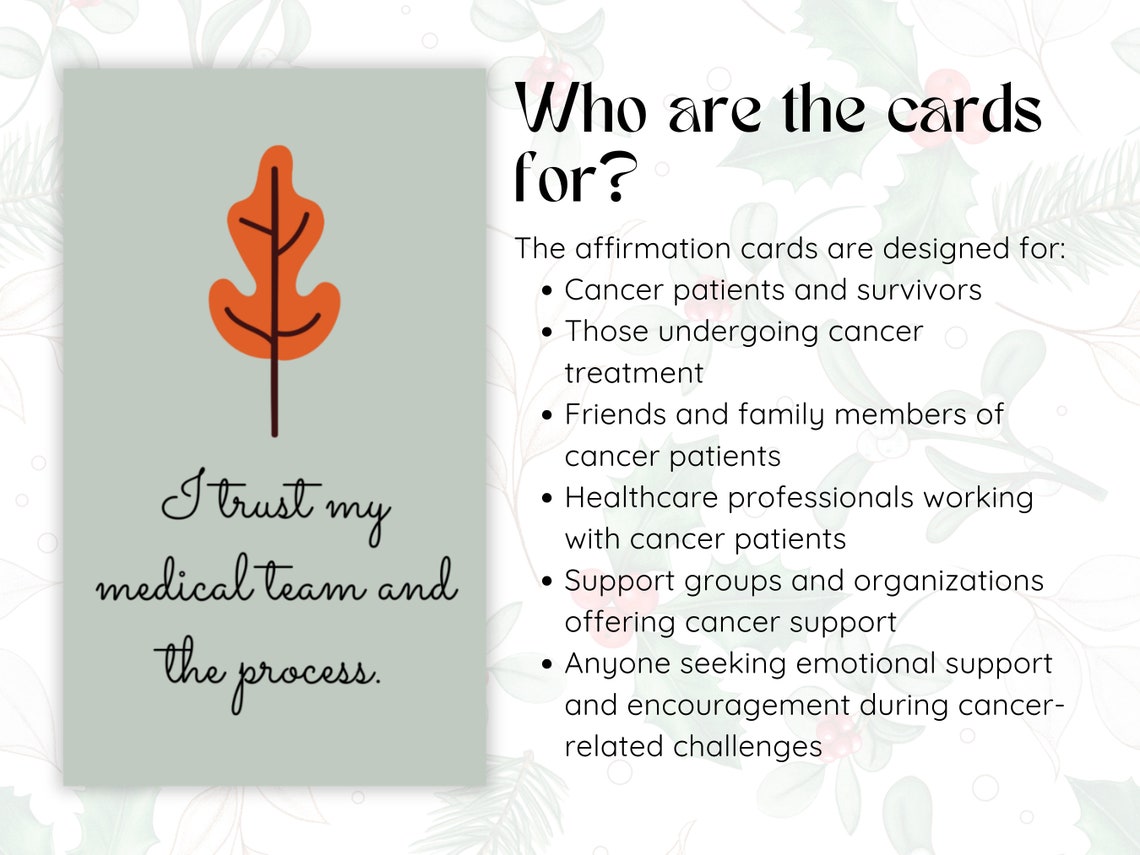 Printable Cancer Affirmation Cards, Cancer Survivor Motivation, Breast ...