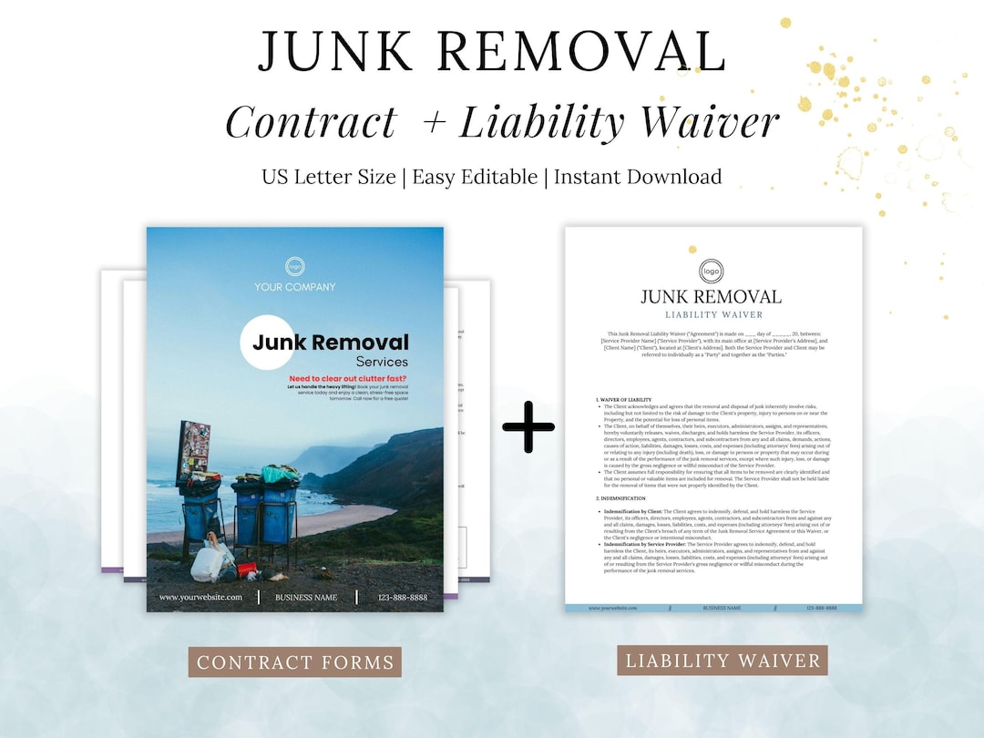 Junk Removal Contract Template Junk Pick up Agreement Waste Disposal Junk Removal Contract Template Junk Pick up Agreement Waste Disposal