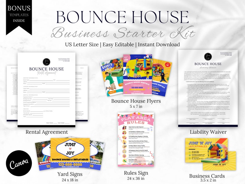 Bounce House Business Starter Pack Bounce House Marketing Etsy