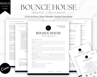 Bounce House Rental Agreement Template: Editable Inflatables Contract (Canva)