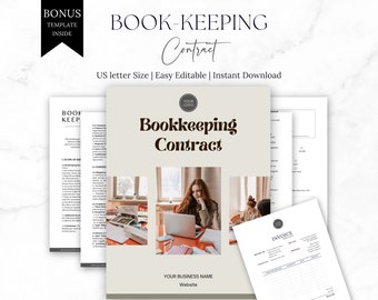 Editable Bookkeeping Contract Template: Freelancer Accounting Service Agreement (Digital Download)