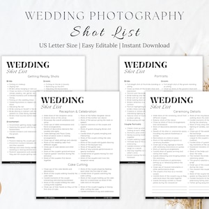 Lista de tomas de fotografías de bodas / Consejos para fotógrafos de bodas / Guía de planificación fotográfica / Ideas fotográficas esenciales / Ideas para retratos