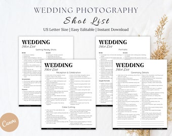 Wedding Photography Shot List: Photo Planning Guide (Digital Download)