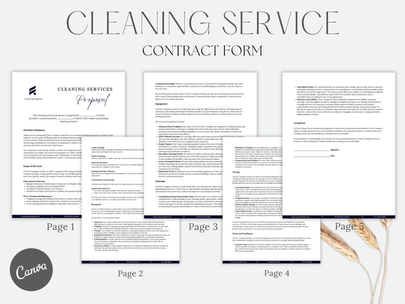 Commercial Cleaning Proposal and Contract, Cleaning Services Contracts