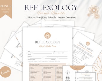 Reflexology Forms Bundle: Editable Intake, Consent, SOAP Notes (Digital Download)