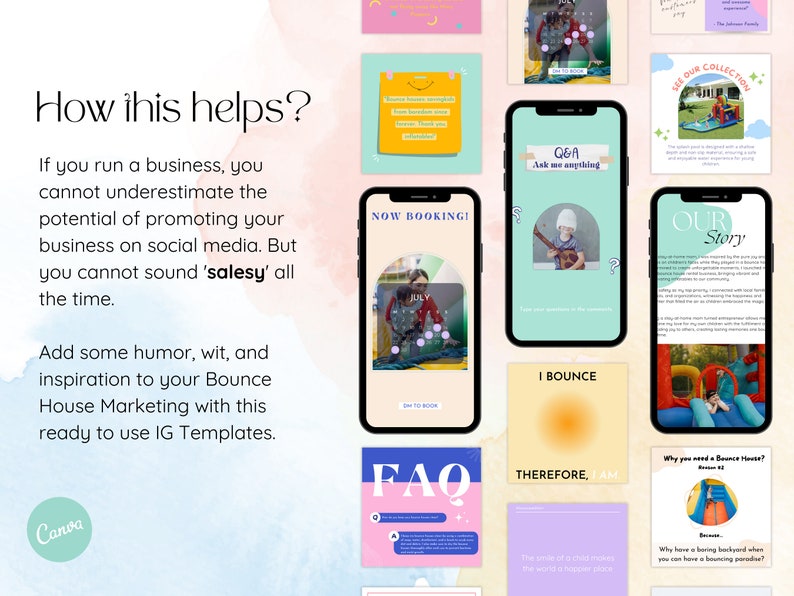 Bounce House Rental Instagram Templates: Marketing Promotions (digital ...