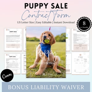 Puppy Sale Contract, Client Contract, Liability Waiver, Puppy Health Certificate, Dog Breeder Contract, Pet Purchase and Sale Contract