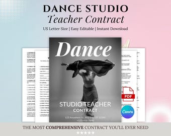 Dance Studio Teacher Contract Template: Editable Non-Compete (PDF Download)