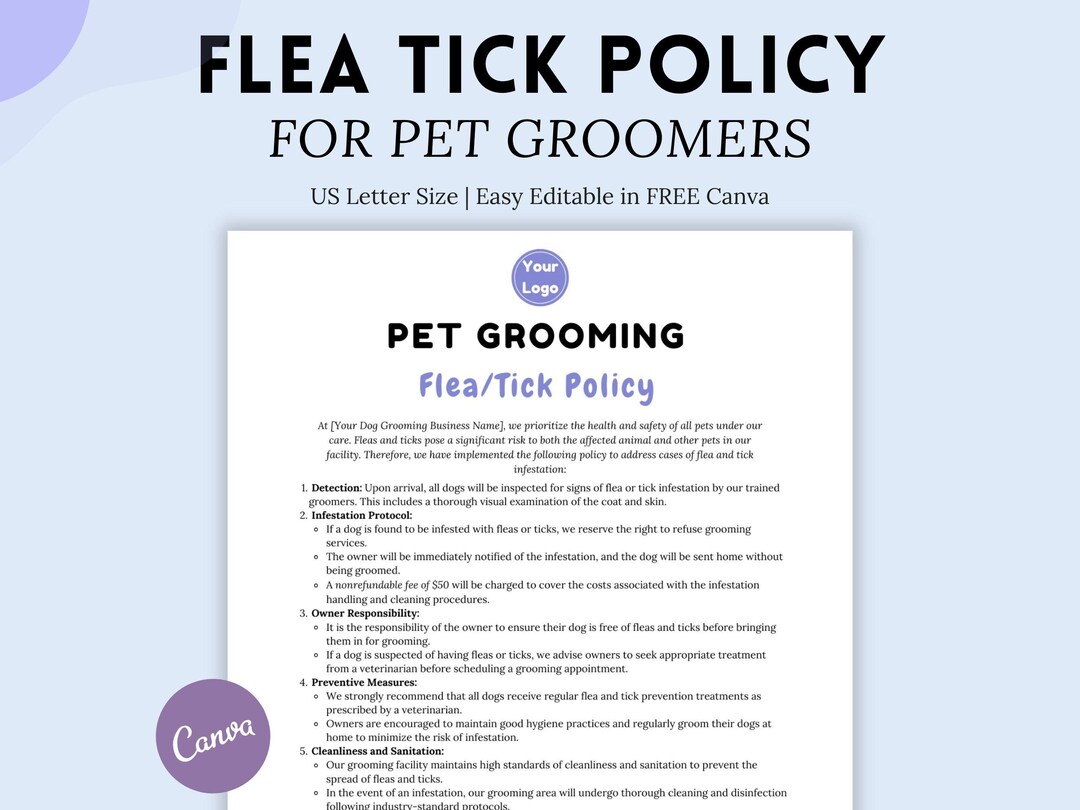 Image showcasing Flea Tick Policy for Pet Grooming Business, Essential Policy for Your ...