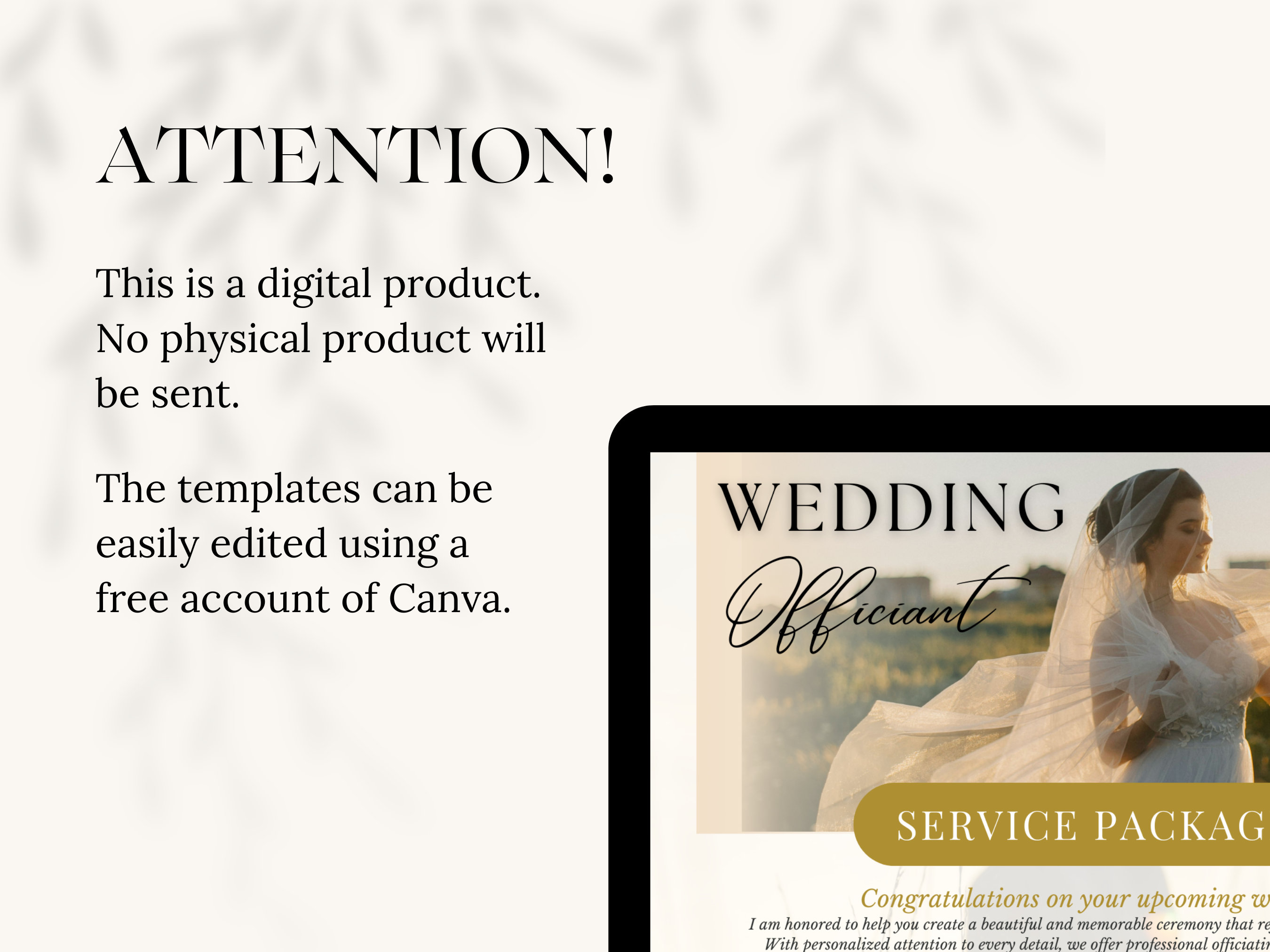 Wedding Officiant Flyer, Wedding Registrar Services, Nuptial Business ...