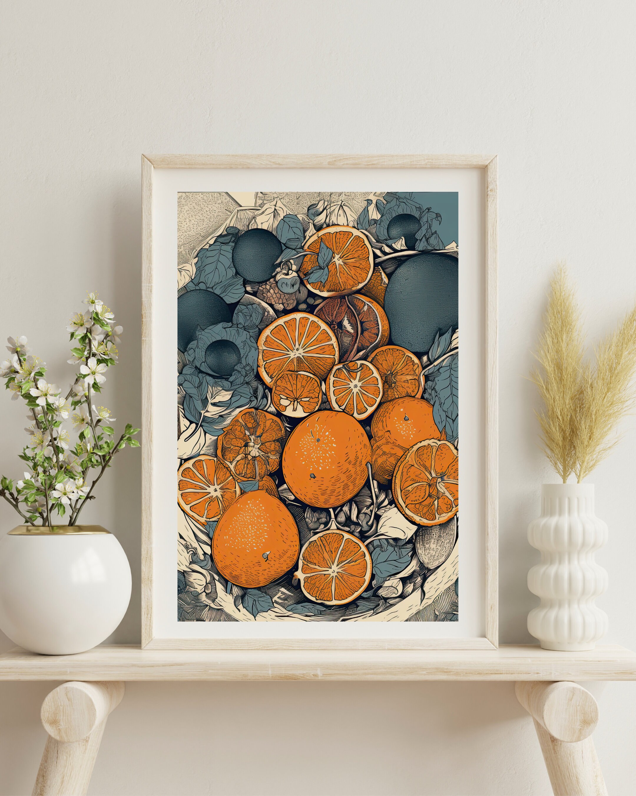 Orange Fruit Wall Art Market Poster Graphic Print Etsy
