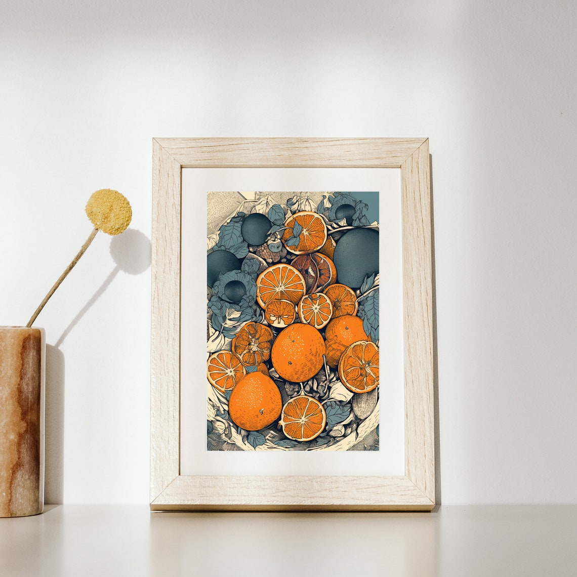 Orange Fruit Wall Art Market Poster Graphic Print Etsy