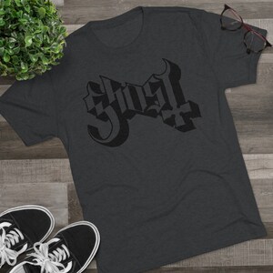 Ghost Band Shadow Logo - Unisex Tri-Blend Crew Tee