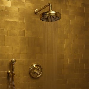 Unlacquered Brass Victorian Shower System with Hand Shower | Custom Brass Faucet Set | Vintage Bathroom Fixture