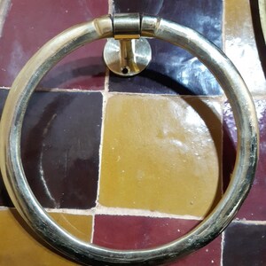 Handcrafted Vintage Brass Towel Ring, Wall Mounted Decorative Holder. Unlacquered Brass Hand Towel Rack, Circle Wall Rack.Towels Rings.