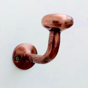 Solid Copper Wall Hooks | Handmade Antique Copper Hooks, Copper Coat Hooks, Rustic Towel Hook | Industrial Bathroom Decor, Copper Towel Hook