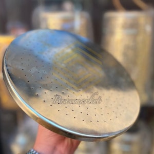 Brass Shower Head - Unlacquered, Waterfall Style, Round Rain Shower Head for Outdoor Use. Rustic Handmade Copper Rain Showerhead.