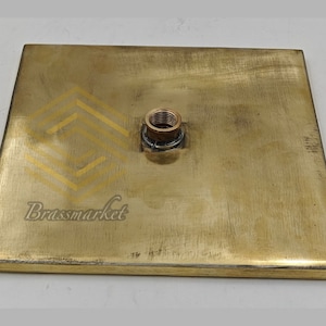 Unlacquered Brass ShowerHead, Handmade Brass Square Shower Head - Rain shower head , copper shower head , copper shower , shower head