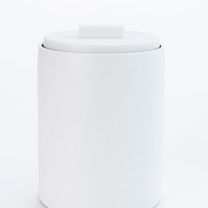 Modern handmade ceramic storage container. Exceptionally handcrafted. Available in white and cinnamon. image 3