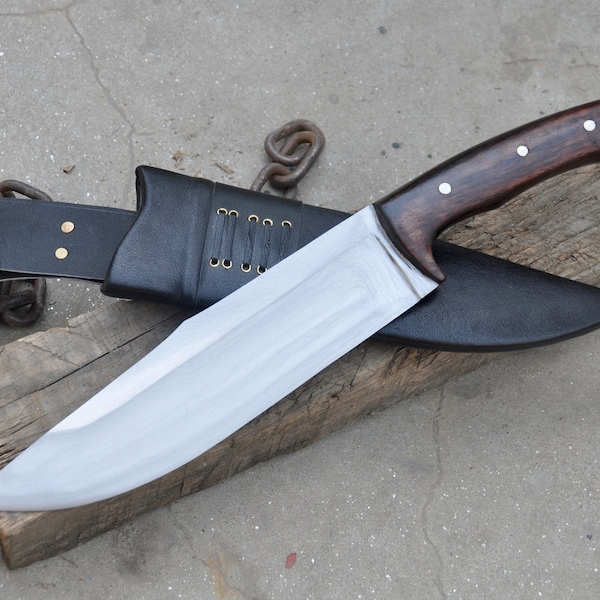 10 inches Long Blade Handmade knife-Hunting knife-Bowie-Cleaver-Chopper-tempered-sharpen-Ready to use-Real working machete-Nepal