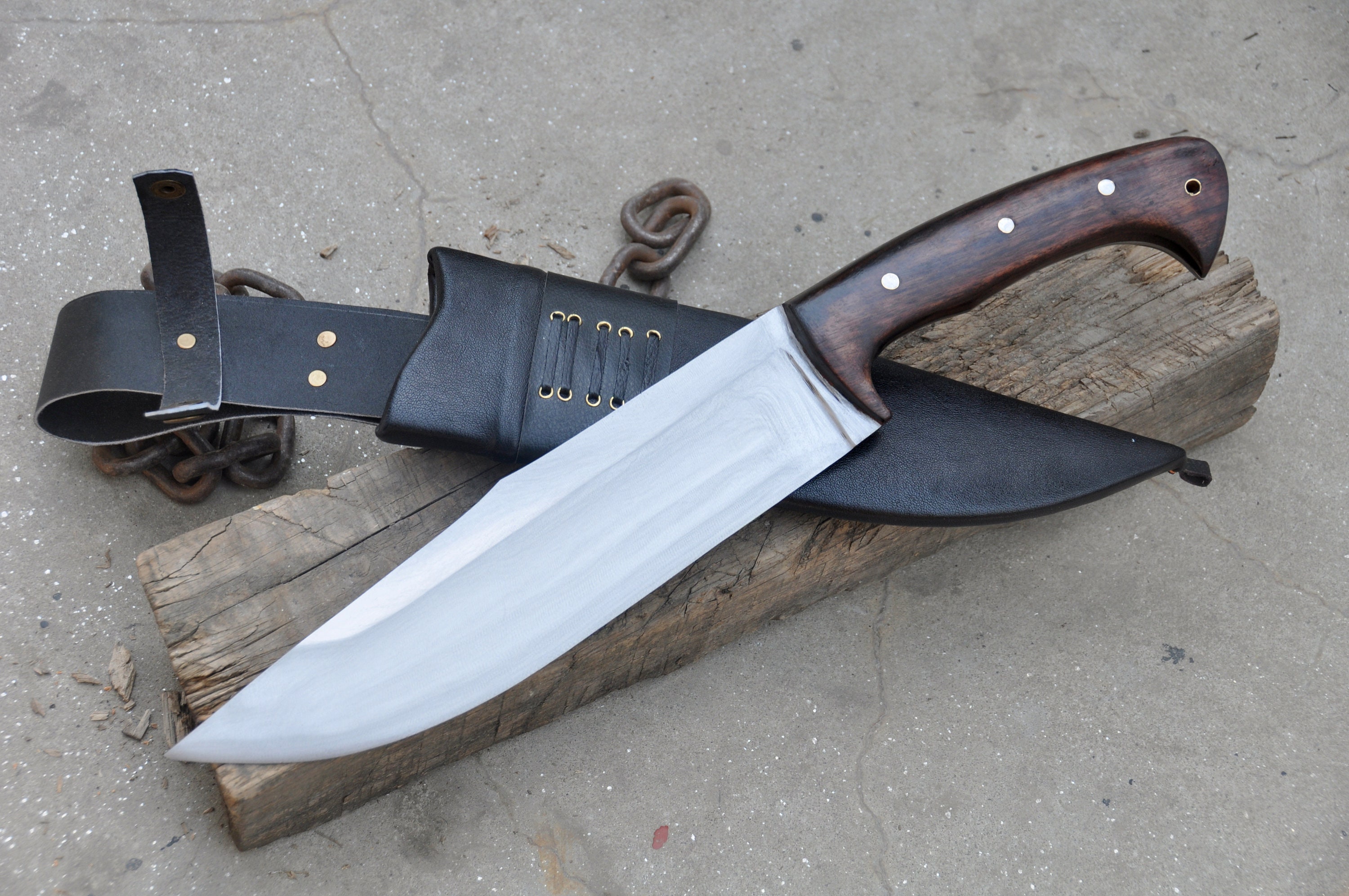 The Big Bowie Chopper Bushcraft knife (10 Inch Blade) Made in Nepal –