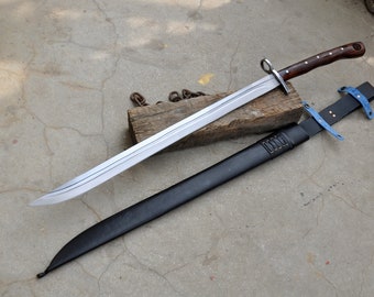 29 inches Long Blade Grosser Messer sword-large sword-hand forged-Full tang-Tempered-sharpen-tempered carbon steel-Balanced