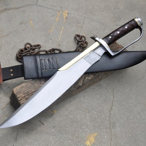 20 inches long Blade large machete-Hunting cleaver-Bush clearing Cleaver-Chopper-Hand forged Cleaver machete-Tempered-sharpen-Ready to use