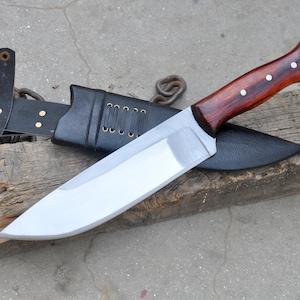 10 inches long Blade Bowie knife-Hunting cleaver-Bush clearing Cleaver-Chopper-Hand forged Cleaver machete-Tempered-sharpen-Ready to use