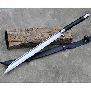 Long Seax-18 inches Handmade Nordic Seax sword-Hand forged seax sword-Carbon steel-Tempered-sharpen-Ready to use-Well Balanced