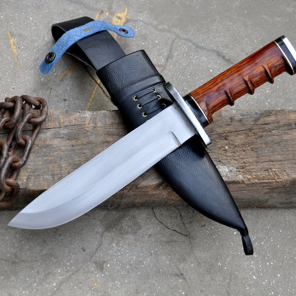 9 inches Long Blade Gripper handle knife-Handmade Bowie knife-large knife-Hunting and camping knife-forged-Tempered-sharpen-Ready to use