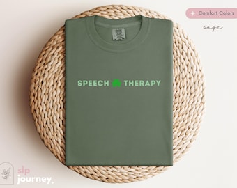 SLP St Patricks Day Speech Therapy Clover Shirt | Comfort Colors Shirt, Cute Pediatric SLP Gift, Size S-4XL