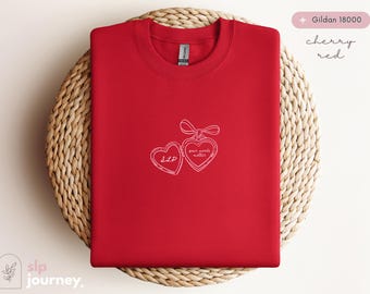 Coquette Vintage Locket Trendy Valentines Day Crewneck | Speech Therapy, SLP, SLPA, Your Words Matter | Gildan 18000 Sweatshirt