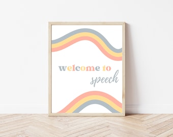 Welcome to Speech Printable Poster: Speech Therapy Wall Art (Digital Download)