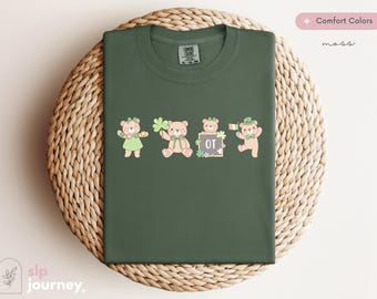 Teddy Bear Trendy St. Patrick Day Occupational Therapy Shirt | Comfort Colors Shirt, Cute Pediatric OT Gift, Size S-4XL