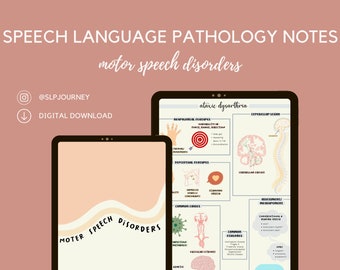 Speech Language Pathology Notes: Motor Speech Disorders (Digital Download)