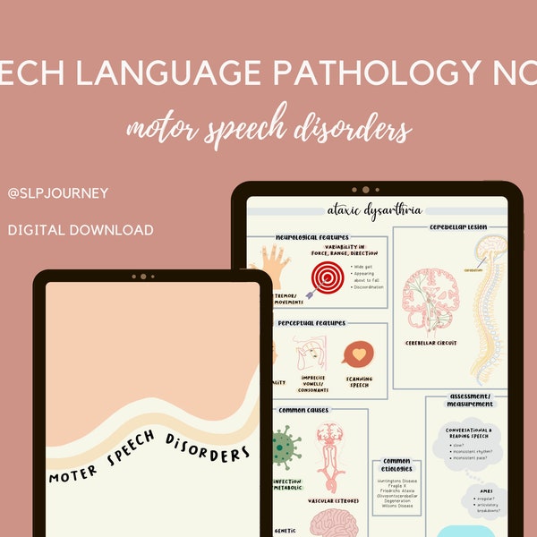 Speech Language Pathology Notes: Motor Speech Disorders (Digital Download)