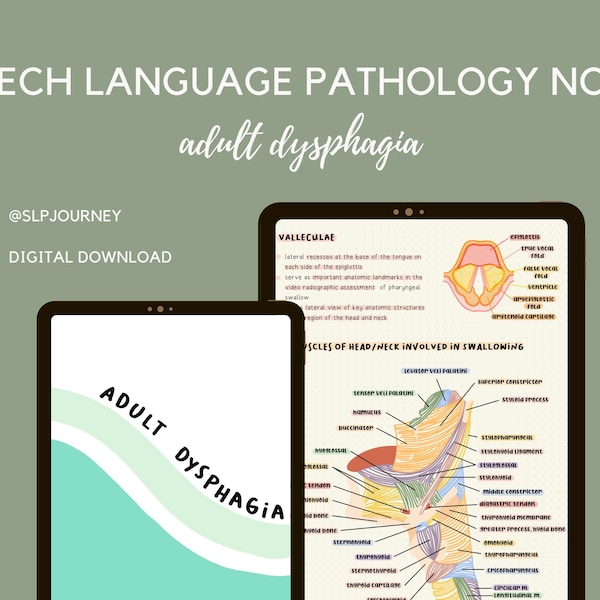 Speech Language Pathology Notes: Adult Dysphagia (Digital Download)