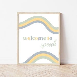 Speech Therapy Wall Art, Digital Download, Classroom Printable Poster, Speech Language Pathology Wall Art | Welcome to Speech