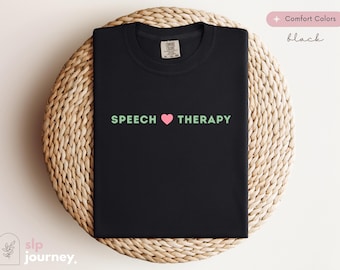 SLP St Patricks Day Speech Therapy Heart Shirt | Comfort Colors Shirt, Cute Pediatric SLP Gift, Size S-4XL