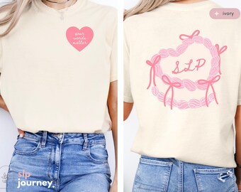 Coquette Cake Trendy Vintage Speech Therapy Valentines Day | Gift for SLP, SLPA, Grad Student, Speech Language Pathologist | Comfort Colors®