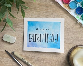 Watercolor Birthday Greeting Card