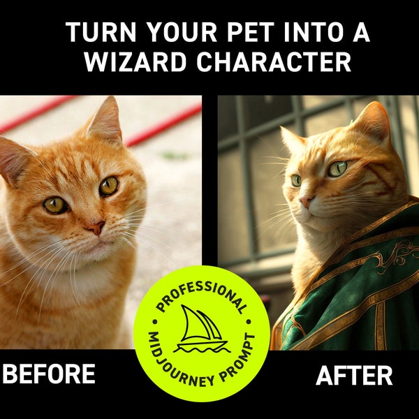 Wizard Pet Portrait Midjourney Prompt | Turn Your Pet into a Wizard Character | AI Pet Portrait | Beginner Friendly Midjourney