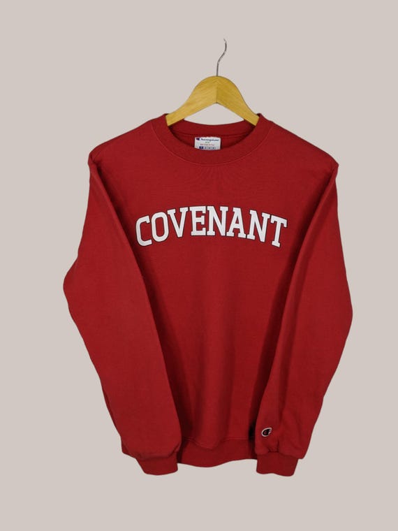 Vintage Covenant College Sweatshirt Covenant College Crewneck Covenant College Sweater Pullover Covenant College Printed Logo Red Saiz Small