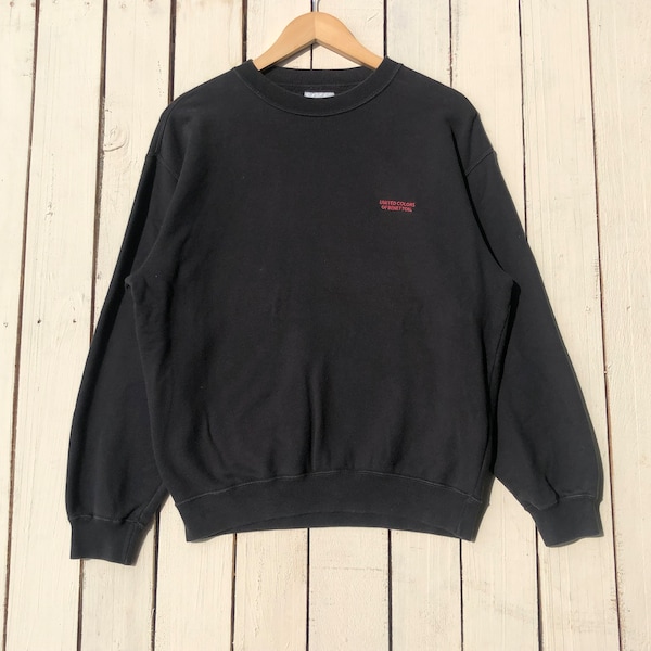 Vintage United Colour Of Benetton Sweatshirt Benetton Crewneck Benetton Pullover Benetton Jumper Embroidery Logo Black Color Men's M