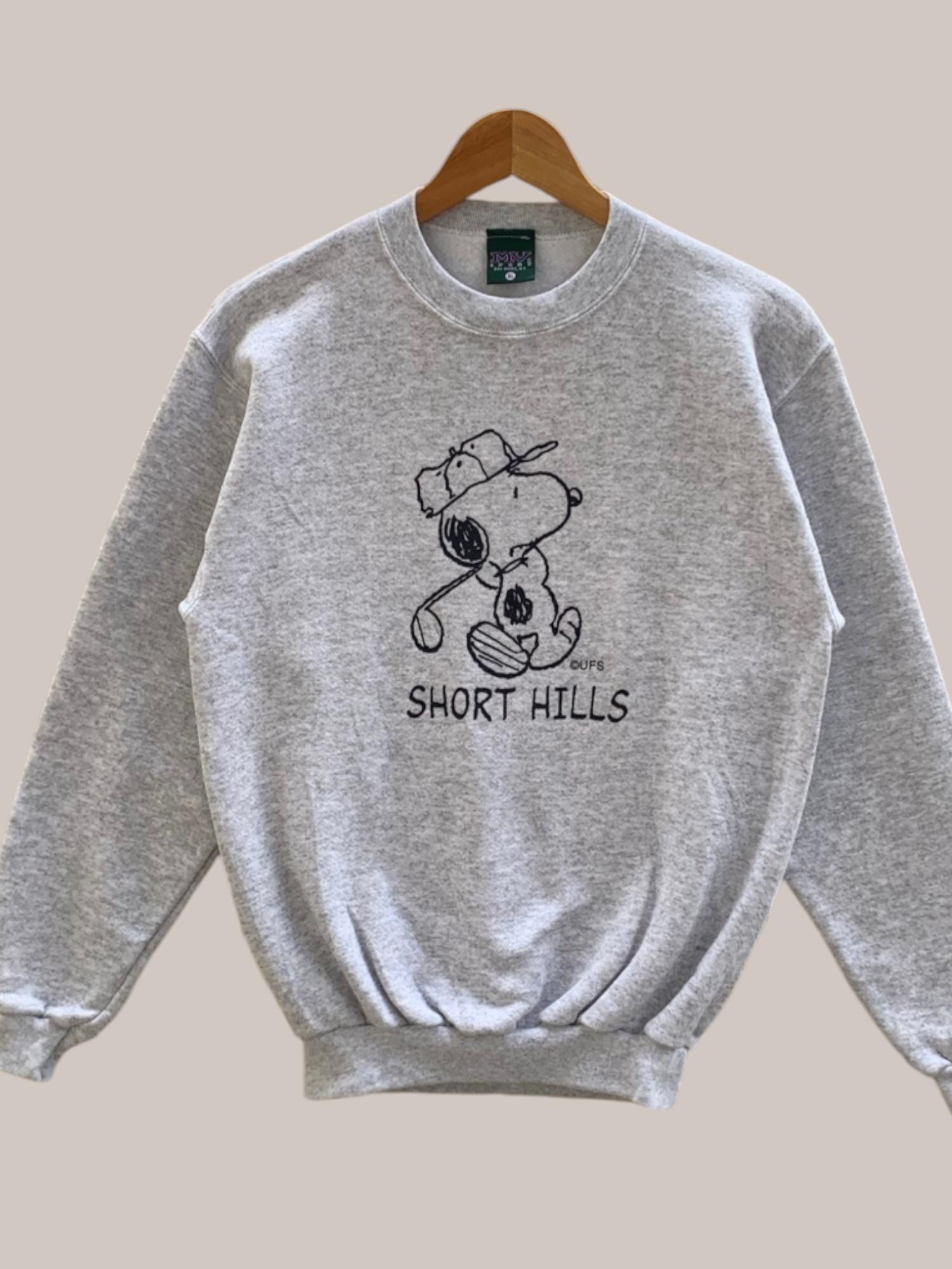 Pull Vintage Peanuts Snoopy – Homme – Gris Moyen – Col Rond – Coton – Taille M