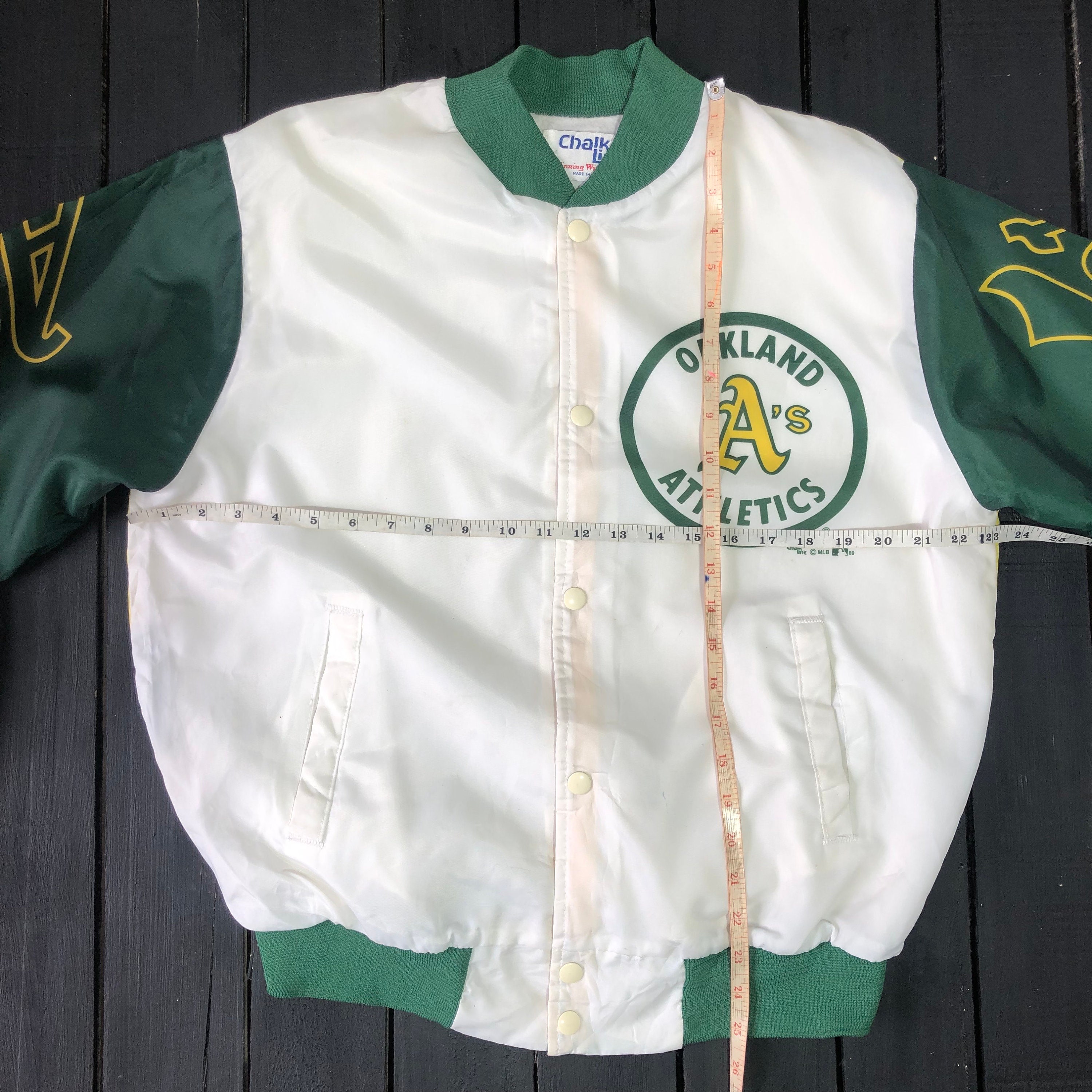 Veste Vintage Oakland Athletics MLB – Starter – Manches Courtes – Taille XL – Vert Pois