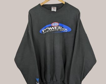 Vintage NHRA Drag Racing Sweatshirt NHRA Drag Racing Crewneck NHRA Drag Racing Nascar Racing Printed Logo Black Color Men’s Saiz xl