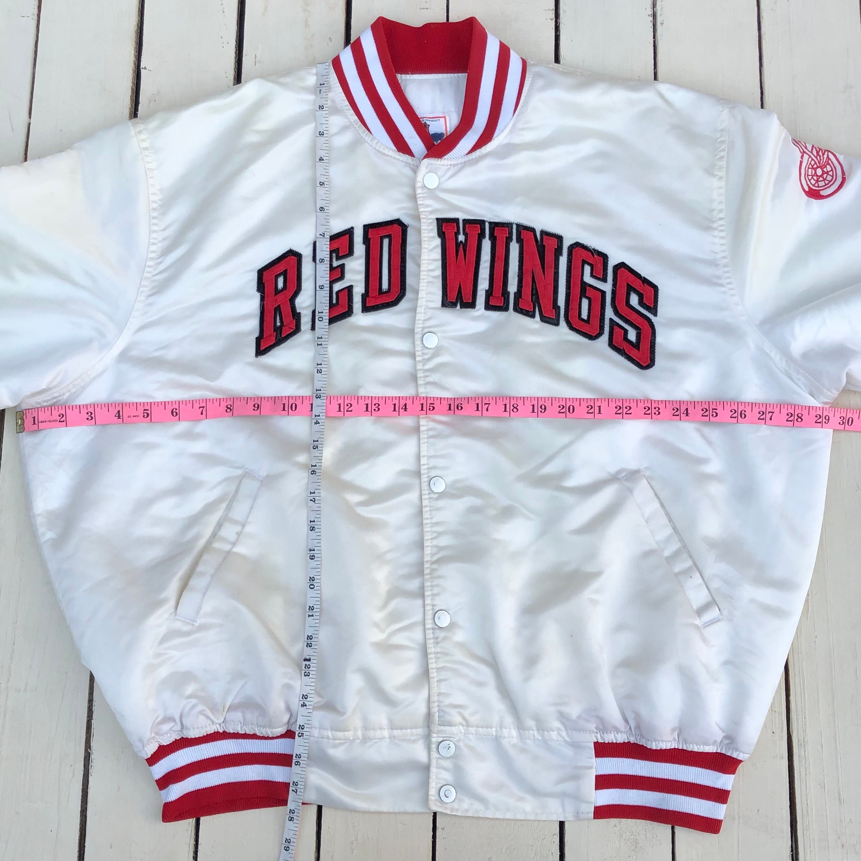 90s USA製 ジェフハミルトン NFL スタジャン XL レッドスキンズ