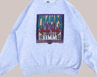 Vintage 90s Kansas State Wildcats Copper Bowl Champs 1993 Sweatshirt Kansas State Crewneck Kansas State Printed Logo Grey XL