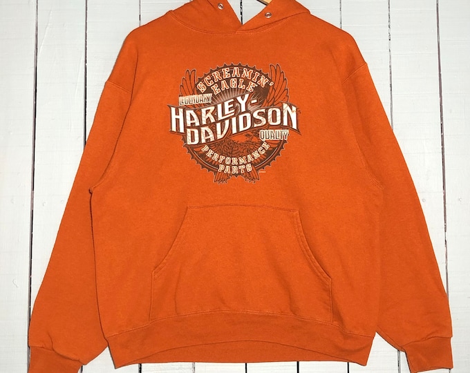 Harley-Davidson Advertising Pullover Hoodie, Men's XL cotton black type Vintage Second Hand main image 0